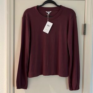 Splendid Hazel Rib Crew Neck Long Cuffed Bell Sleeves Pullover